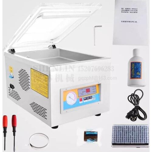 SHENLIN DZ260C Vacuum Sealing table style vacuum packing plastic bag pPackaging machine aluminum bag vacuum sealer 255mm 110/220