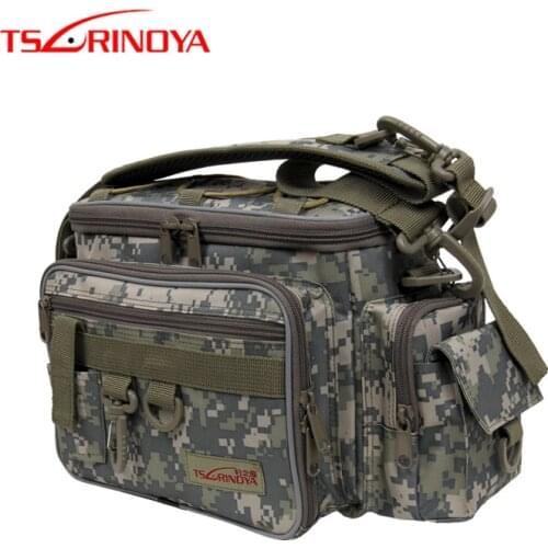 TSURINOYA Fishing Tackle Packbag 27*10*20cm Waterproof Waist Bag Shoulder Outdoor Sport Messenger Fishing Bag 600D Nylon Packbag