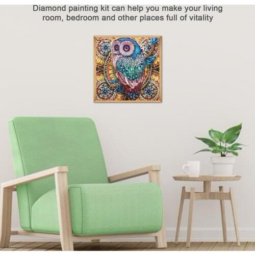 Embroidery DIY 5D Diamond Painting Cross Stitch Animal Owl Mandala Flower Craft Tool Bag Special-shaped Home Gift Decoration
