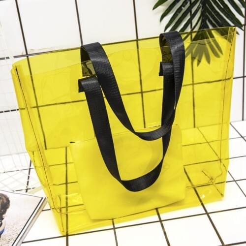 Candy Transparent Bag Swimming Bags Handbags Pool Beach Pouch Shoulder Sports Pack 2pcs stes sac de sport yoga fitness XA561WA