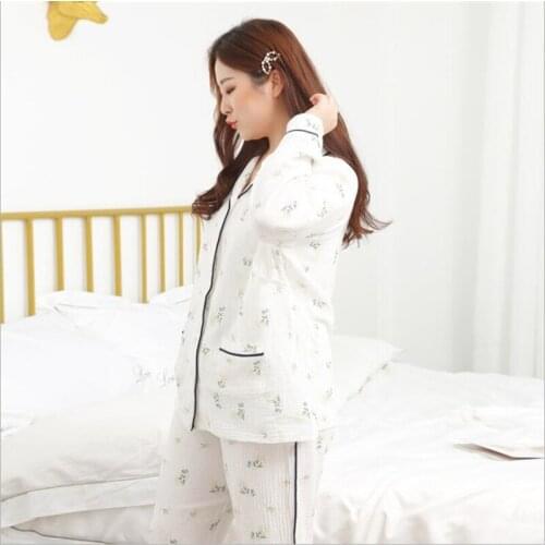 M-5XL cotton pregnant women pajamas women postpartum feeding breastfeeding suits maternity Homewear Long Sleeve Pants 2Pcs/Set