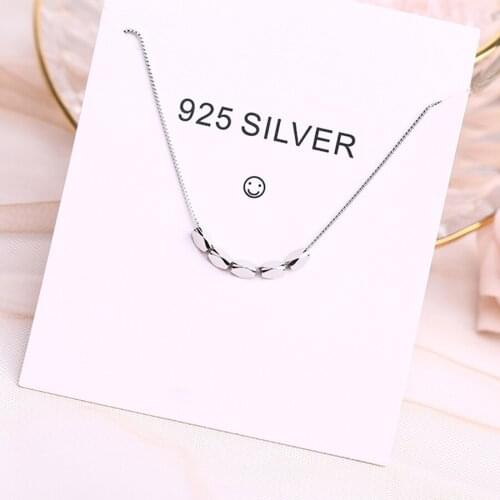 925 Sterling Silver Circle Heart Moon Necklaces Pendants With Chain Necklaces Women Jewelry Choker Collar De Moda