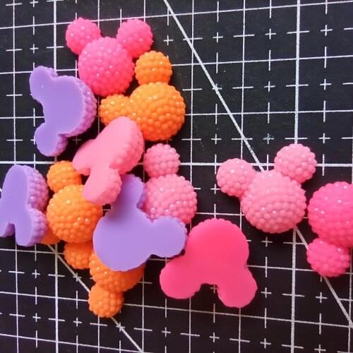 1pcs/lot Resin flat back micky head with rhinestone 18mm Ornaments Micro landscape Ornaments Creative Home Gardening Decorations