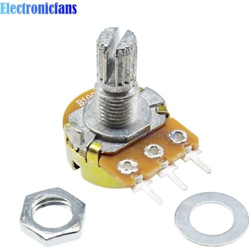 10Pcs/Lot WH148 B100K Linear Potentiometer 3Pin 15mm Shaft With Nuts And Washers Ohm Linear Taper Rotary Potentiometers b100k