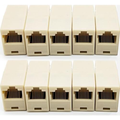 10pcs Network Ethernet Lan Cable Joiner Bilateral 8 Pins Coupler Connector RJ45