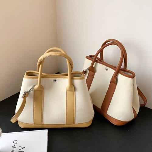 2Fashion new trendy one-shoulder messenger handbags trendy Korean version of wild canvas portable tote bag