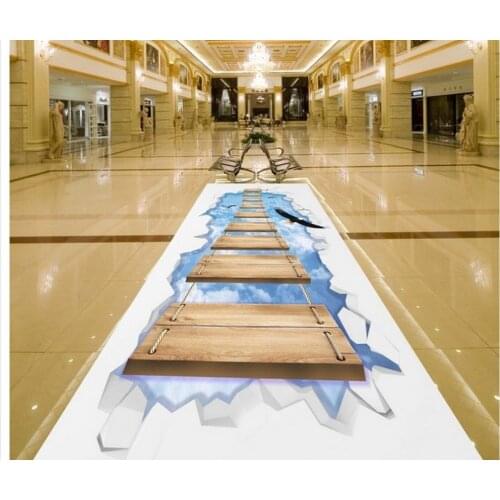 3d wallpaper waterproof pvc wallpaper 3d Sky Wooden Bridge 3D Floor 3d wallpaper pvc bathroom waterproof wallpaper
