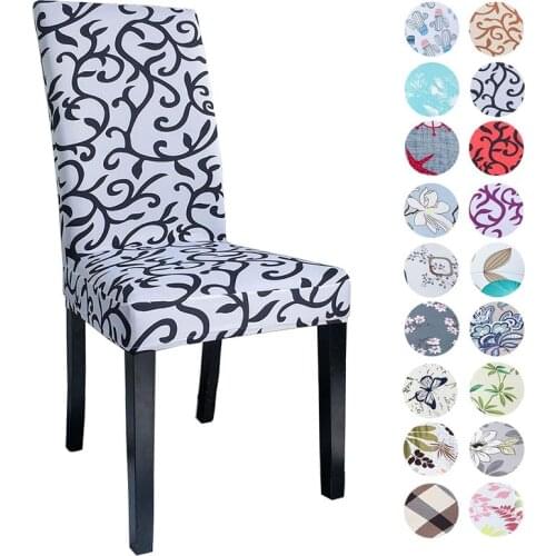4pcs Dining Chair Cover Jacquard Spandex Slipcover Printed All-inclusive Chair Cover Elastic Protector Case For Hotel Home Decor