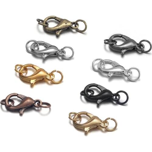 50pcs/lot DIY jewelry materials Necklace accessories Lobster clasp + single ring Bracelet link clasp