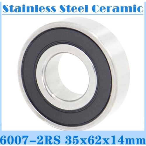 Bearings 6007 ( 1 PC ) 35*62*14 mm Bicycle Hub Wheel Hybrid 440C Stainless Steel Rings With Si3N4 Ceramic Balls Bearing S6007