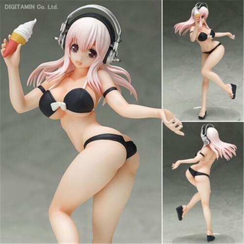 Anime Super Sonico Beach Queens Swimsuit Ver. 1/12 Scale Painted Sexy PVC Action Figure Collectible Model Toys Doll 15CM SAF010