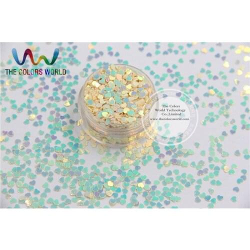 SSX3-14 Sequins Heart shape Magical Bullion Color Love accessory for nail Art or DIY deco