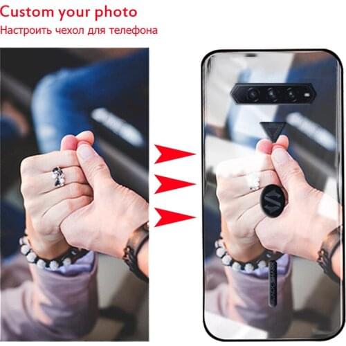 Customized Phone Case For Xiaomi Black Shark 4 Glass Cover Black Shark 4 Pro Custom Picture Name KSR-A0 PRS-A0 Photo Cases DIY