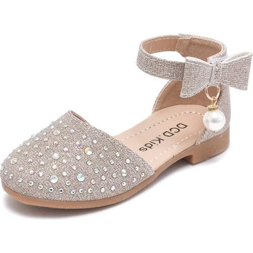 Baby Sandals Spring and Summer 2021 New Girls Leather Shoes Childrens Fashion Half Sandals Girl Princess Leather Single Shoes