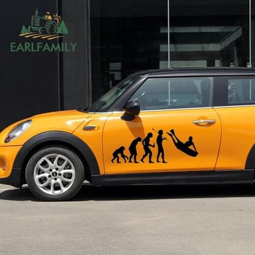 EARLFAMILY 58cm x 26.36cm 2x Evolution Bodyboard Surfing Funny Graphical (one For Each Side) Car Window Door Sticker Vinyl Decal