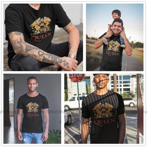 Queen Band Rock T Shirt LOGO Funny T-Shirt Men Short Sleeve Cotton Tee Shirt Casual Summer Mens T Shirts Oversized Tee Shirt