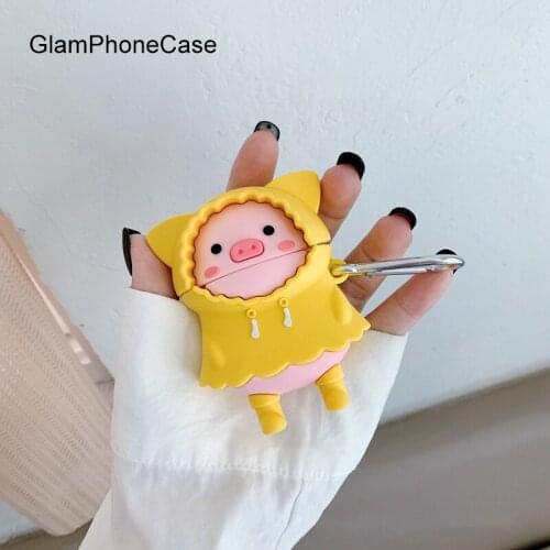 GlamPhoneCase Cute Raincoat Piggy Airpods 1/ 2 Airpods pro Case