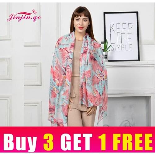 Jinjin.QC New Women Scarf Viscose Material Multi Color With Floral Pattern Casual Scarves Lightwear Elegant Echarpe Foulard