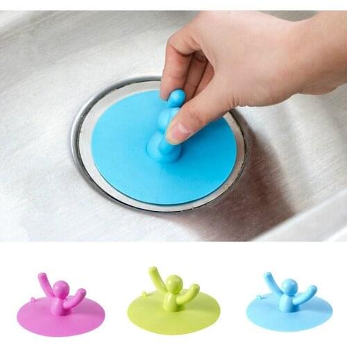 Creative Kitchen Washroom Bathroom Shower Waterproof Silicone Drainages Water Tools Prevent Blocking Stopper Utensils