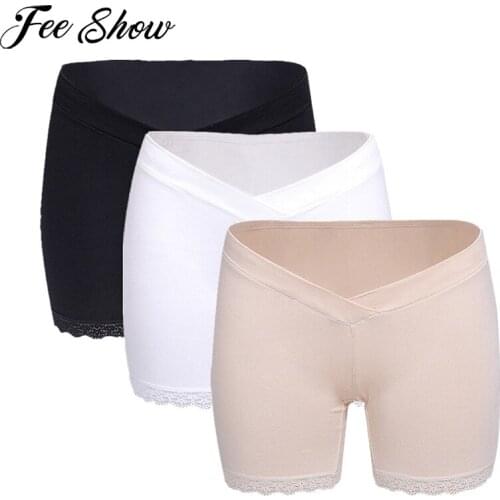 Maternity Lace Short Pant For Pregnant Women Summer High Waist Solid Underpants Leggings Pregnancy Soft Panties Underwear Briefs