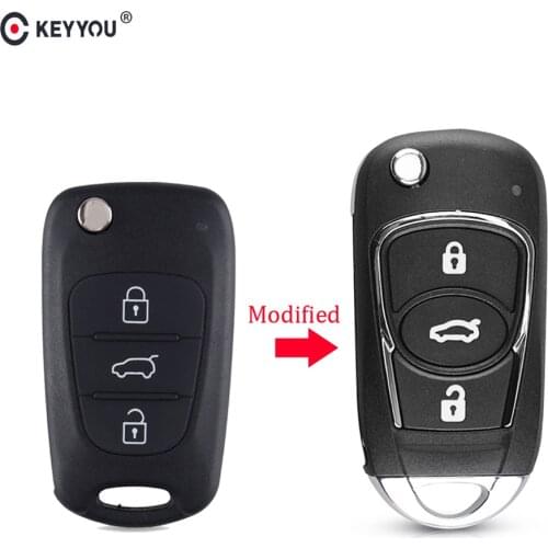 KEYYOU Modified Flip Remote Key Shell Fob For Hyundai Key I20 I30 IX35 Solaris Sonata Elantra Accent For Kia K3 Rio No Blade