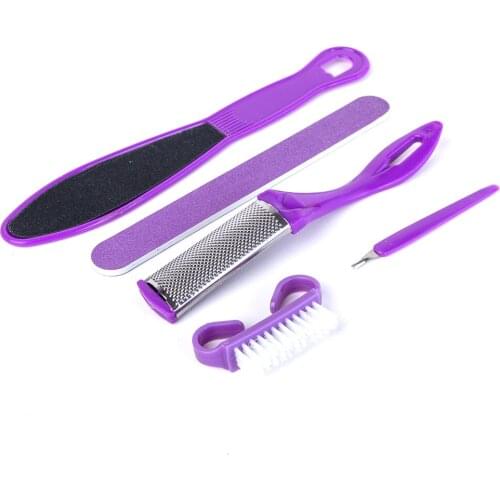 5PCS Professional Foot Care Pedicure Kit Hand Tool Feet Nail File Scrubber For Heels Podiatry Dead Skin Callus Remover Foot Rape