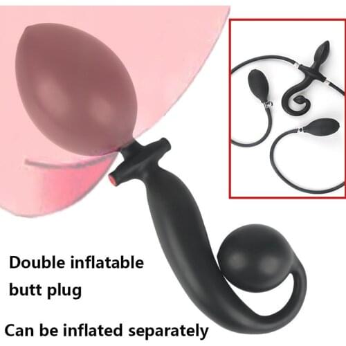 Dog tail Inflatable Anal Plug Big ButtPlug Dildo Pump Adult Erotic Toys Anal Expander Prostate Massage Sex Toy For Men Women Gay