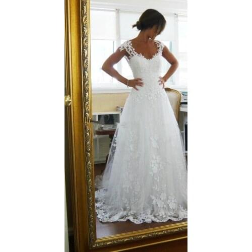 New Vintage Wedding Dress 2015 Sexy Backless Court Train Organza Vestido De Casamento Cap Sleeve Lace Wedding Gowns KW986