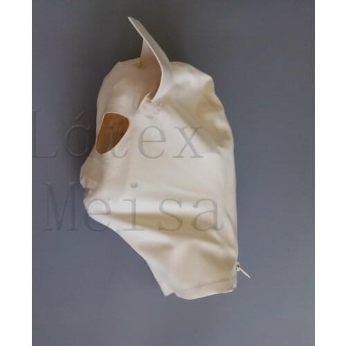 Novelty cat design latex hoods with ears and open eyes nostrils and mouth for adults