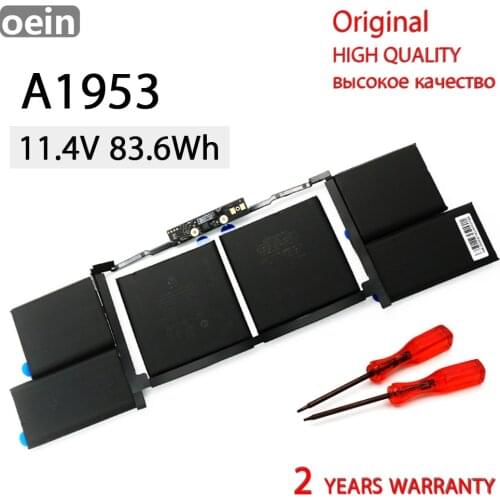 Oein Genuine A1953 Laptop Battery For Apple MacBook Air 15'' A1990 020-02391 2018 2019 Year 11.40V 83.6Wh Original batteria
