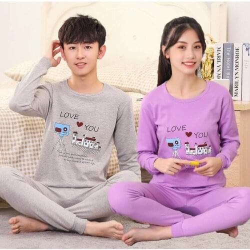 Autumn Winter Teens Pajamas Clothing Set Big Boys Girls Pyjamas Kids Cotton Sleepwear Full Sleeve Nightwear 9 11 13 15 17 19Y