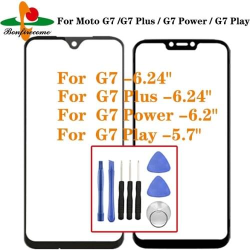 For Motorola Moto G7 / G7 Play / G7 Plus /G7 Power Front Glass Touch Screen LCD Outer Panel Glass Cover Lens Repair Replacement