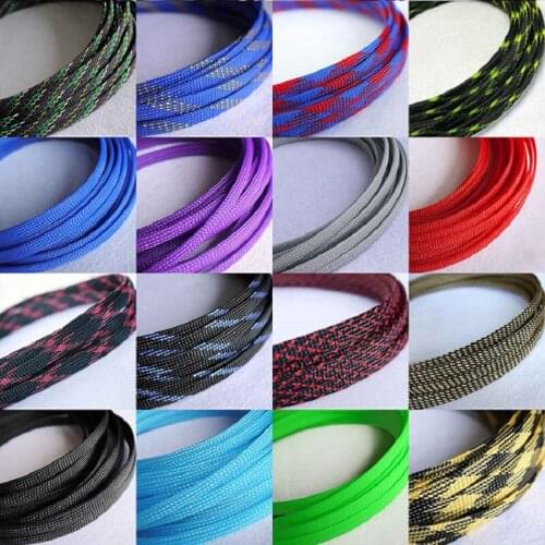 12mm Braided Expandable Sleeve PET Tight Wire Wrap High Density Insulated Cable Harness Line Protector Cover Sheath 3/5/10 M