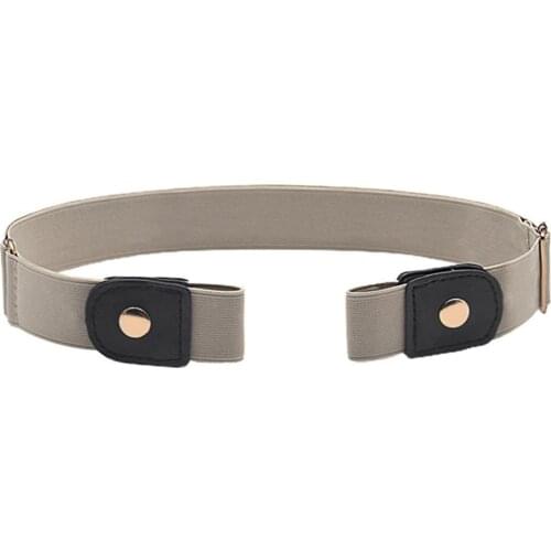 Waist Belt Adjustable Buckle Free Faux Leather Stretch Waist Belt for Women