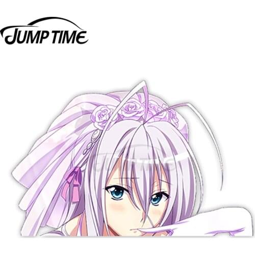 Jump Time High School DxD Rossweisse 61 Cute Anime Girl Peeker Vinyl Decal Window Waifu Car Stickers