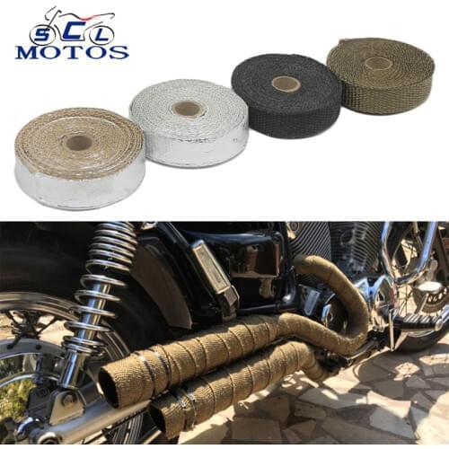 Sclmotos-Motorcycle Exhaust Pipe Header Heat Wrap Resistant Downpipe Thermo Turbo for Car Motorcycle Fiberglass Heat Shield Tape