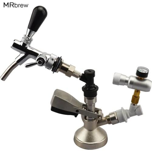 Beer Keg Tap System "G" Keg Coupler with Adjustable Beer Tap Faucet and Mini Keg Charger Kit Home Brewing