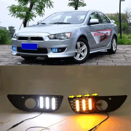 LED DRL Daytime Running Light Fog Lamp 12V Car Running Lights for Mitsubishi Lancer EX 2009-2014