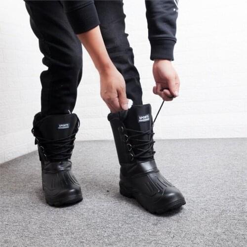 Tactical Military Snow Boots Winter Outdoor Camouflage Snow Boots Rain Shoes Waterproof with Fur Plush Warm Fishing Camping Boot