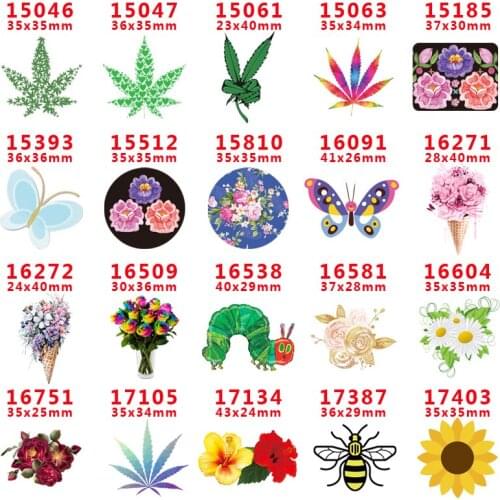 DIY Craft Supplies Sewing Accessories Cartoon Flower And Insect Printed Planar Resins Mold 30 Pieces. PR-15046