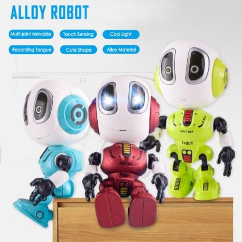High-quality Smart Robot Toys Kid Robot Toy Will Repeat Everything You Said Removable Doll Toy Head Touch Sensor LED Alloy Robot