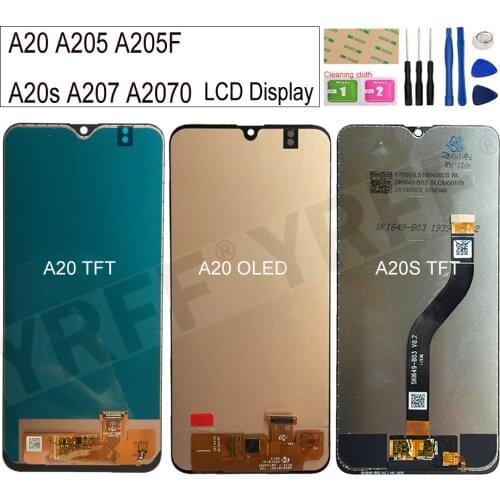 For Samsung Galaxy A20 A205 SM-A205F A20s A207 SM-A207F LCD Display Touch Screen Digitizer New Assembly Part OLED Good Quality