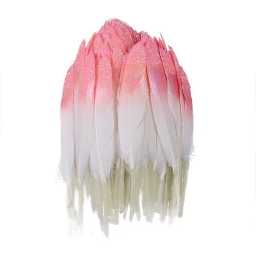 20Pcs 10Cm-15Cm Dipped Pink Big Goose Feathers DIY Pens Decorative Accessories For Carnival Needlework Plumes Home Decor Crafts