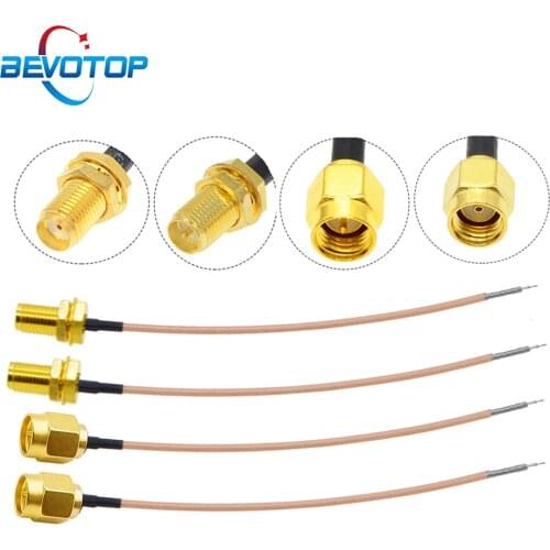 100pcs RG178 Single End SMA Male / Female to PCB Solder Pigtail Cable for WIFI GPS GPRS Wire Connector SMA Open End Coax Cable