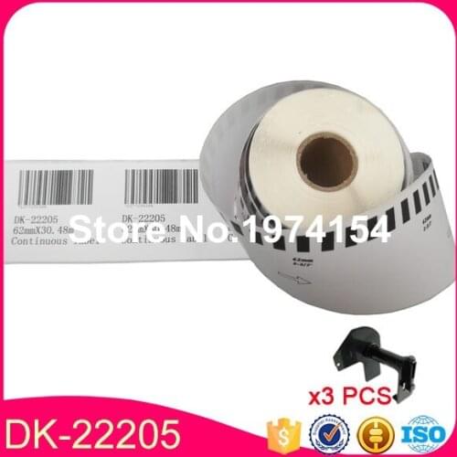 60 Rolls Brother Compatible DK-22205 Label 62mmX30.48M Continous DK-2205 Label 2-3/7" x 100" QL-570 QL-700 DK22205