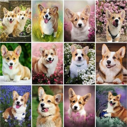 5D Diy Diamond Painting Dog Mosaic Sale Diamond Embroidery Animal Craft Kit Diamond Mosaic Cross Stitch Flower Home Decor Gift