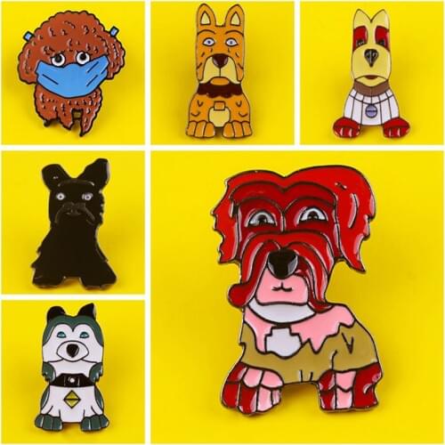 Dog Icons Brooch For Clothes Badges On a Backpack Set Anime Enamel Pin Paired Jewelry Metal Badge On Clothes Jeans Jacket Stripe