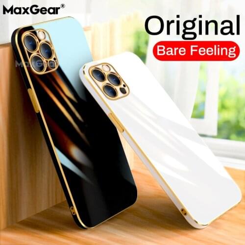 Luxury Square Plating Frame Soft Case For iPhone 12 Pro Max Mini 11 XS X XR 6 6S 7 8 Plus SE 2020 Glossy Shockproof Coque Cover