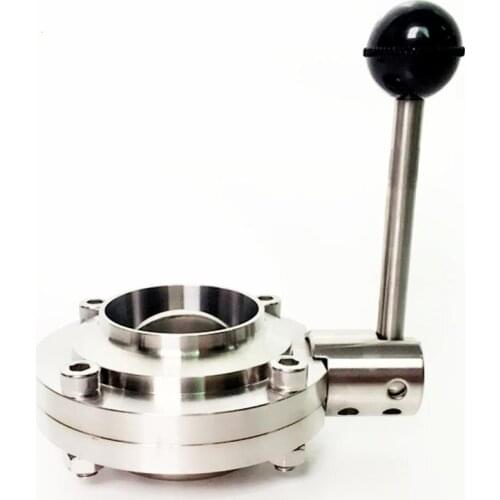 Fit 102mm 4" Pipe OD Butt Welding Sanitary Butterfly Flow Control Valve SUS 304 Stainless Beer Brewing Home