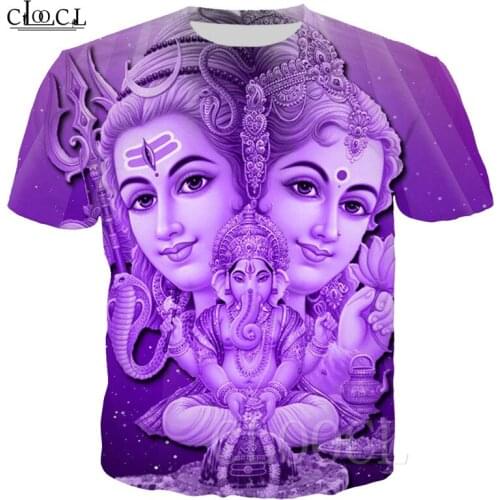 Shiva Parvati Ganesha Hindu Lord T Shirts Men/Women T-shirts Fashion 3D Print Plus Size Tshirt Summer Streetwear Casual Pullover